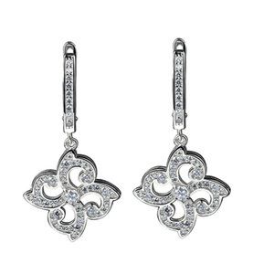 925 Sterling Silver Women's Floral Earrings (Kazakhstan made)